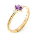 thumbnail image 3 of Birthstone Oval Ring with Shoulder Accents - Amethyst (February), 3 of 5