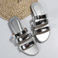 thumbnail image 5 of B91xZ Women's Comfort Slides Rhinestone Glitter Slip On Footbed Platform Sandals Slippers,Silver 9, 5 of 5