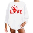 thumbnail image 1 of RKSTN Chandail de la Saint-Valentin pour Femmes, Coupe Ample, Mode Décontractée, Manches Longues, Col Rond, Chandail Grande Taille, Imprimé Cœur d'Amour, Chandails de Couleur Unie, 1 of 6