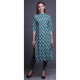 thumbnail image 3 of Bimba Tuniques Droites pour Femmes Kurti Longue Imprimée Robe Décontractée Petite, 3 of 6
