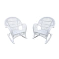 thumbnail image 1 of Jeco Wicker Patio Rocker Chair in White (Set of 4), 1 of 1