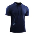 thumbnail image 1 of MAWCLOS Mens Summer Hooded T-Shirt Running Basketball Athletic Tops Workout Muscle Shirts, 1 of 3