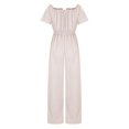 thumbnail image 4 of Birdeem Womens One Line Neck Waist Loose Straight Jumpsuit Versatile Pants, 4 of 5