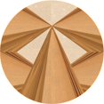 thumbnail image 1 of Ahgly Company Tapis Rond Lavable en Machine Intérieur Transitionnel Jaune Orange, 5 Pieds Rond, 1 of 7