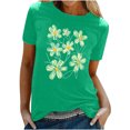 thumbnail image 1 of KIHOUT Nouveau Haut de Mode d'Été pour Femmes 2025, T-Shirt à Manches Courtes à Col Rond Décontracté à Imprimé Floral Vert m, 1 of 5