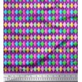 thumbnail image 1 of Soimoi Purple Georgette Viscose Fabric Diamond Geometric Print Fabric by the Yard 42 Inch Wide, 1 of 5