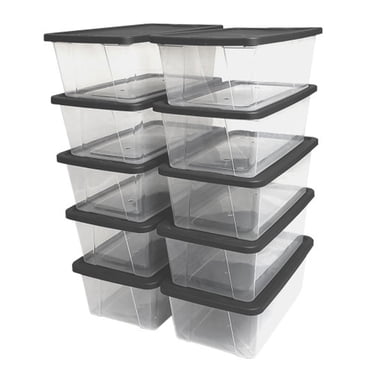 Homz Snaplock 6 Qt Clear Organizer Storage Container Bin w/ Lid (10 Pack)