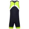 thumbnail image 4 of Sxiwei Men's Sun Protection Jumpsuit Sleeveless Rash Guard Zipper Bodysuit Swimwear Surfing Bathing Fluorescent Green XXL, 4 of 7