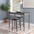 thumbnail image 2 of Linon Tifton 3 Piece Faux Marble Upholstered Dining Tavern Set in Gray Wood, 2 of 13