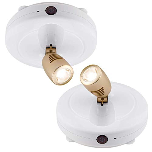 BIGLIGHT Wireless Spotlight, Battery Operated Accent Lights, LED Puck Light,Dimmable Uplight with Remote, Stick on Anywhere for Lighting up Painting Picture Artwork Closet Showcase, Warm White, 2 Pack