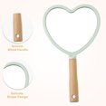 thumbnail image 4 of Unique Bargains Portable Heart Shaped Wood Handle Vanity Makeup Mirror Handheld Cosmetic Mirror Green, 4 of 7