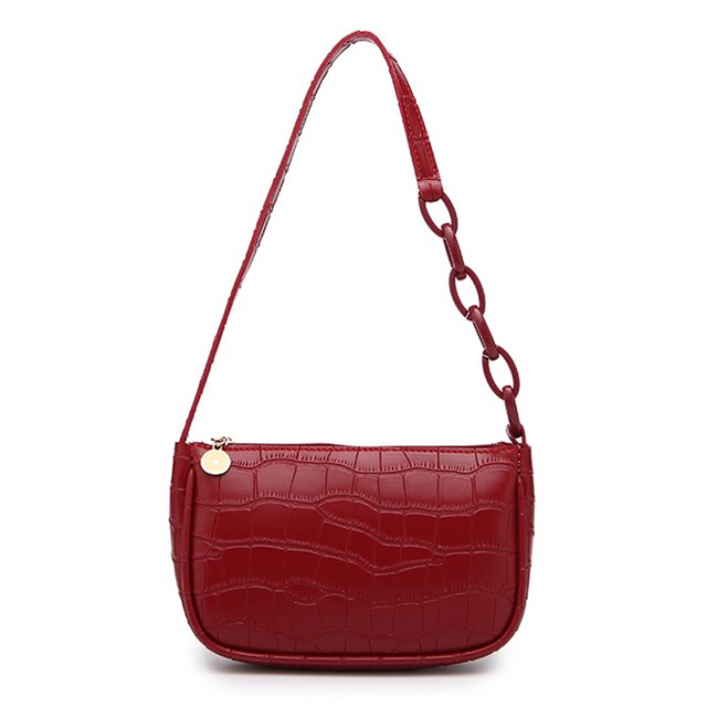 Sac à Bandoulière Classique Rétro en Similicuir à Effet Crocodile pour Femmes