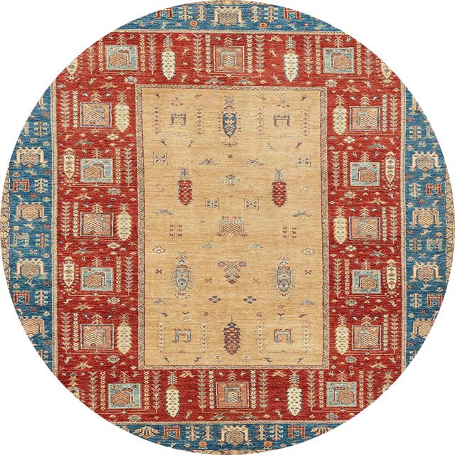 Ahgly Company Tapis d'Intérieur Ronds Abstraits Bruns Abstraits pour Aire, 3 Pieds Rond