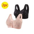 thumbnail image 3 of Bigersell Soutiens-gorge à Boutons-Pression devant pour Femmes 2 Pcs Style T-Shirt R-87 Soutiens-Gorge Respirants Sans Coutures Lot R-87-pinks, 3 of 5