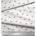thumbnail image 1 of Soimoi White Moss Georgette Fabric American Robin Bird Decor Fabric Printed BTY 42 Inch Wide, 1 of 5