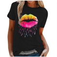 thumbnail image 1 of Birdeem Womens Fashion Printed Round Neck Short Sleeve T-Shirt Blouse Loose Tops, 1 of 5