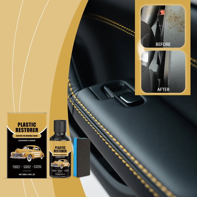 Aodebiao Plastic Trim Restorer Ceramic Coating, Car Interior Cleaner & Protectant for Faded Plastic Rubber Vinyl Metal Surfaces, UV Protection Auto Detailing Accessories
