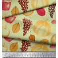 thumbnail image 2 of Soimoi Modal Satin Fabric Mushroom,Grapes & Fresh Print Sewing Fabric Yard 42 Inch Wide, 2 of 3