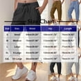 thumbnail image 4 of WRKEKC Capri Pants for Women, Womens Capris for Summer, Trendy Women's Solid Color Stretch Waist Strap Drawstring Pocket Button Zipper Pants 7 Quarter Pants, 4 of 8