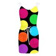 thumbnail image 4 of Pompotops Femmes Casual V-Neck Bandage Sans Manches Impression en Vrac Veste Robe de Ceinture, 4 of 5
