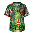 thumbnail image 2 of LINMOUA The Grinch Men's Short Sleeve V Neck Print Chest Pocket Carer Top, 2 of 4