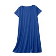 thumbnail image 1 of Yuyuzo Chemises de Nuit pour Femmes à Manches Courtes, Robes de Détente et de Sommeil, Amples, Basiques, Unies, Col Ras du Cou, T-Shirts Confortables, Nuisette, 1 of 6