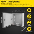 thumbnail image 2 of GloryStar 24x24x8" Steel Electrical Box, NEMA 4X Outdoor Waterproof and Dustproof Junction Box, Lockable with Mounting Plate, 2 of 5
