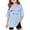 Light Blue, variant on Children Kids Girls Letter Printed Short Sleeve T Shirts Kids Oversized Tops Casual Crewneck Basic Tees Black 130/7 Y—8 Y