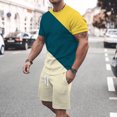thumbnail image 5 of Pantalons Courts pour Hommes T-Shirt Col Rond Décontracté Imprimé 3D Blouse à Manches Courtes et Ensemble de Pantalons, 5 of 5