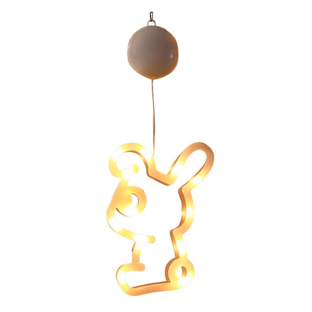 SUTENGDA 2pcs Easter Window Lights Easter Eggs Bunny Lights Decorations Battery Operated Easter Lights with Suction Cup Easter Decorations for Home Indoor Easter Party Decor