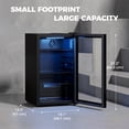 thumbnail image 3 of HOMCOM Beverage Refrigerator, 128 Can Mini Fridge with Glass Door, Black, 3 of 10