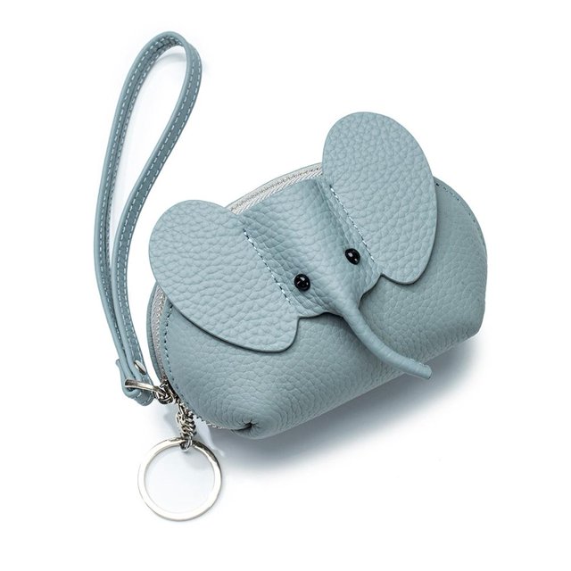 Portefeuille Éléphant Mignon pour Femmes, Portefeuille Compact en Cuir Wa W4 Z1C9