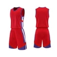 thumbnail image 2 of RKSTN Soccer Maillot Garçons Filles Col Rond Sans Manches Uniforme d'Entraînement de Soccer Deux Pièces Maillot Athlétique Ensemble de Sport (Rouge,m)Unisexe, 2 of 5