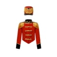 thumbnail image 1 of CHICTRY Uniforme d'Équipe de Tambour-Major pour Garçons Enfants, Tenue de Batteur pour Performance, Veste à Franges de Fanfare et Chapeau B Rouge 10, 1 of 6