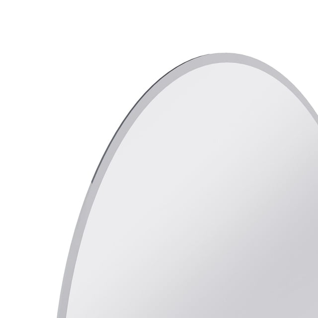 A&E Bath Miroir Décoratif pour Salle de Bain et Douche Pasden avec Bord Biseauté Ovale Sans Cadre, Entièrement Assemblé et Prêt à Accrocher avec Crochets et Supports Inclus, Conçu pour Rehausser la Déco de la Salle de Bain, de la Chambre Ou du Couloir avec un style Moderne et Épuré.
