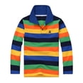 thumbnail image 1 of Chemise Polo Garçon Rayures Col Chemise Chemise de Rugby Garçon Chemise à Manches Courtes 12-13 Ans Mode Garçons, 1 of 2