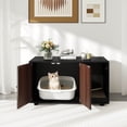thumbnail image 4 of Costway Wooden Cat Litter Box Enclosure, Hidden Litter Box Furniture with Scratching Board Black, 4 of 10