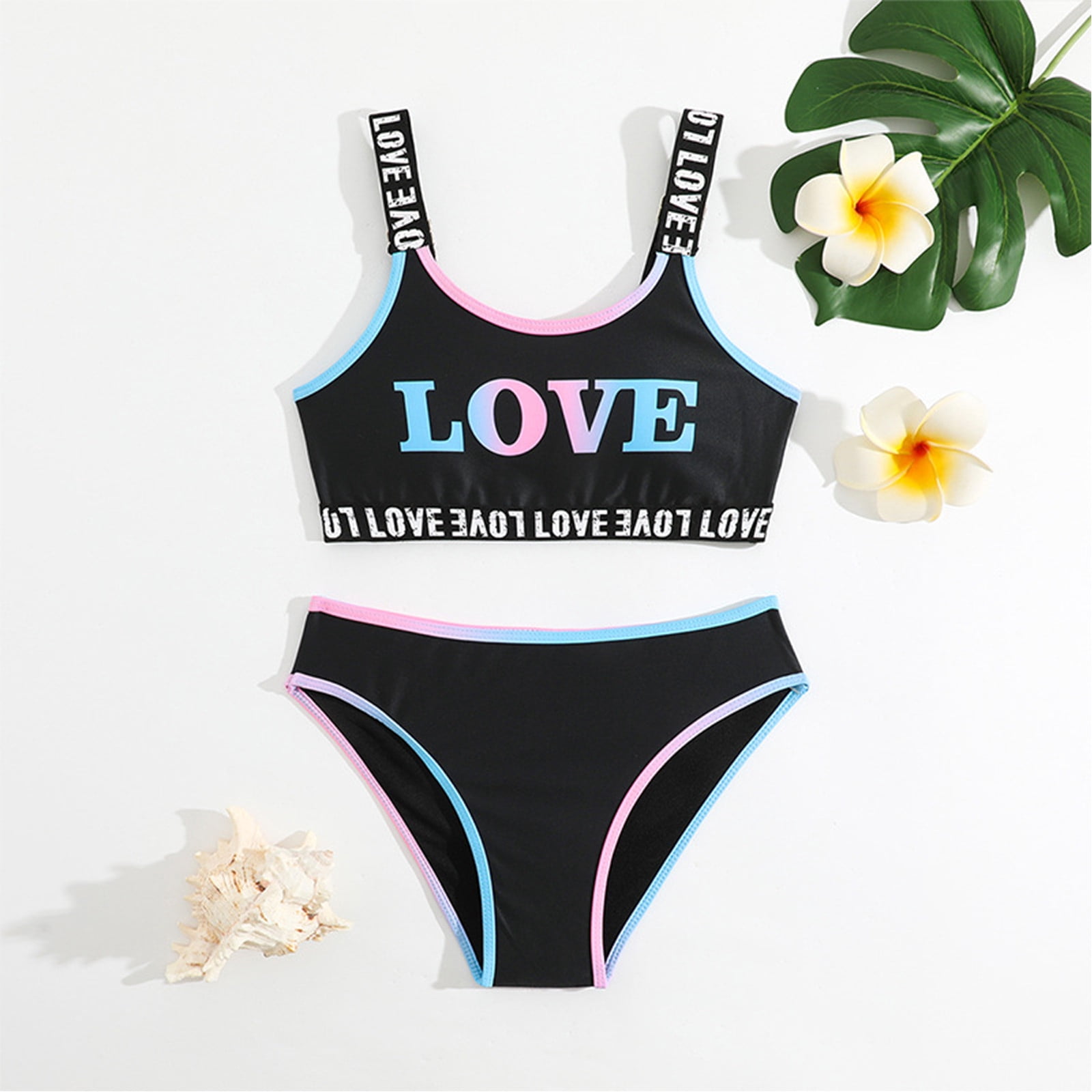 Kid Girl Swimsuit 2 Piece Cute Bikini Bathing Suit Cute Girls Bathing Suits Size 7-8 Years