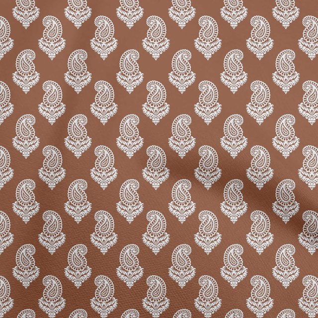 oneOone Polyester Lycra Brown Fabric Block Sewing Material Print Fabric By The Yard 56 Inch Wide