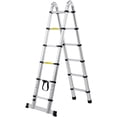 thumbnail image 1 of KFFKFF Extendable Ladder, Aluminum A-Frame 12.5FT, Lightweight with Multiple Retraction Buttons, Foldable Ladder, Supports 375 LBS, Includes Stability Bar, Versatile for RV and Camper, 1 of 9