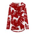 thumbnail image 4 of Hauts pour Femmes Grande Taille Femmes Décontracté Imprimé Noël Ample Manches Longues Col Rond Hauts Blouses à Manches Longues pour Femmes en Liquidation, 4 of 5