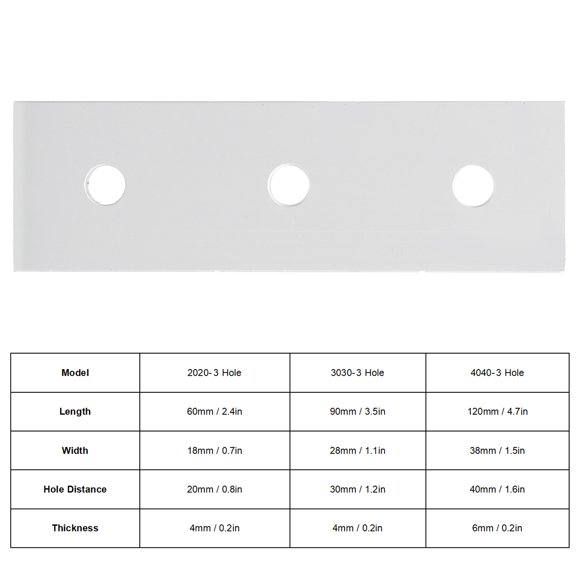 Aluminum Flat Connecting Joining Plate Straight Mending Plates for Industrial Applications