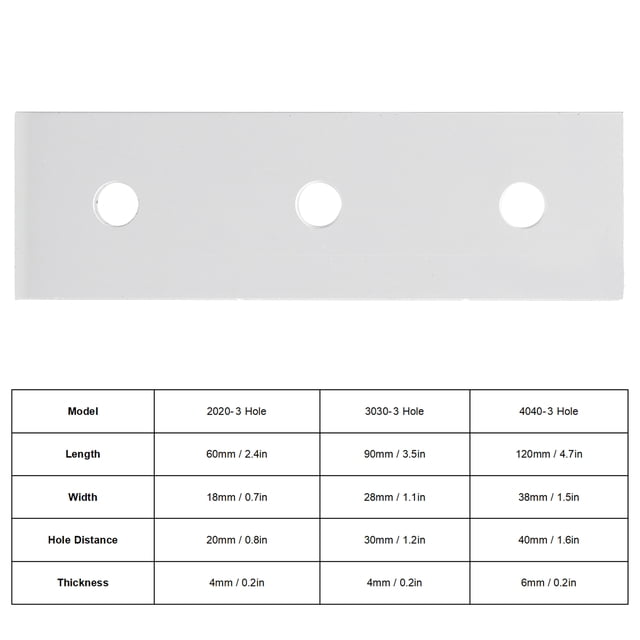 Aluminum Flat Connecting Joining Plate Straight Mending Plates for Industrial Applications