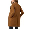 thumbnail image 3 of Allegra K Manteau Mi-Long à Manches Longues Raglan à Revers Croisé pour Femme TP Brun, 3 of 8