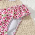 thumbnail image 3 of Huanglei Toddler Girls Swimsuit Set Ruffle Trim Bikini With Pastel Floral Pattern | UPF 50+ Sun Protction Swimwear ,5-6 Years, 3 of 6
