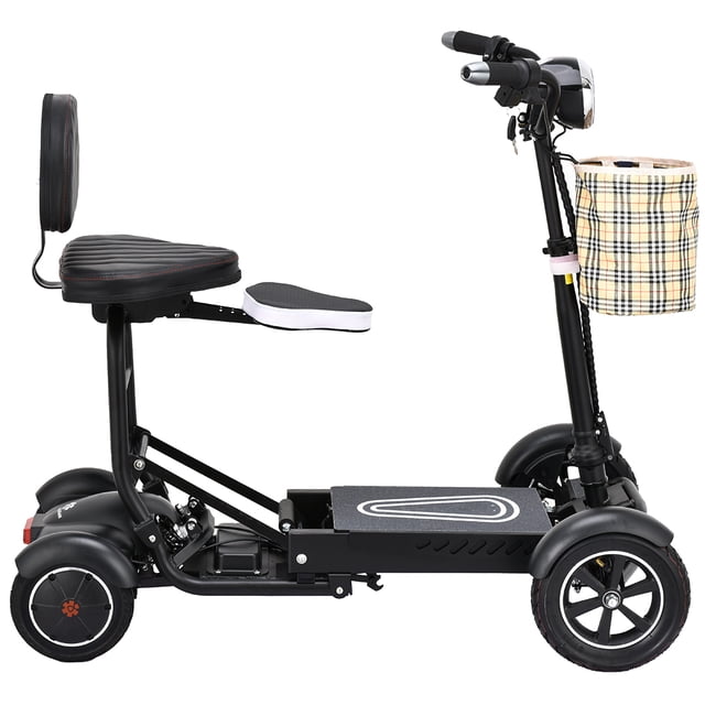 Bangeran 4 Wheel Motorized Light Mobility Scooter Adjustable Speed Padded Armrests Easy Travel - 330 lb Capacity