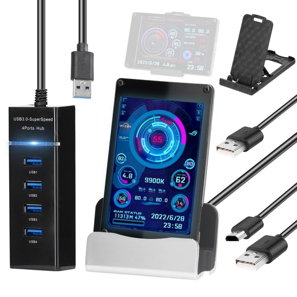 3.5 Inch IPS LCD Monitor Display Computers Monitor CPU GPU Monitoring Sub-Screen Support Raspberry Pi
