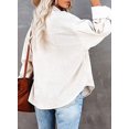 thumbnail image 3 of Women Corduroy Long Sleeve Button Down Shirt Oversized Jacket Tops, 3 of 3