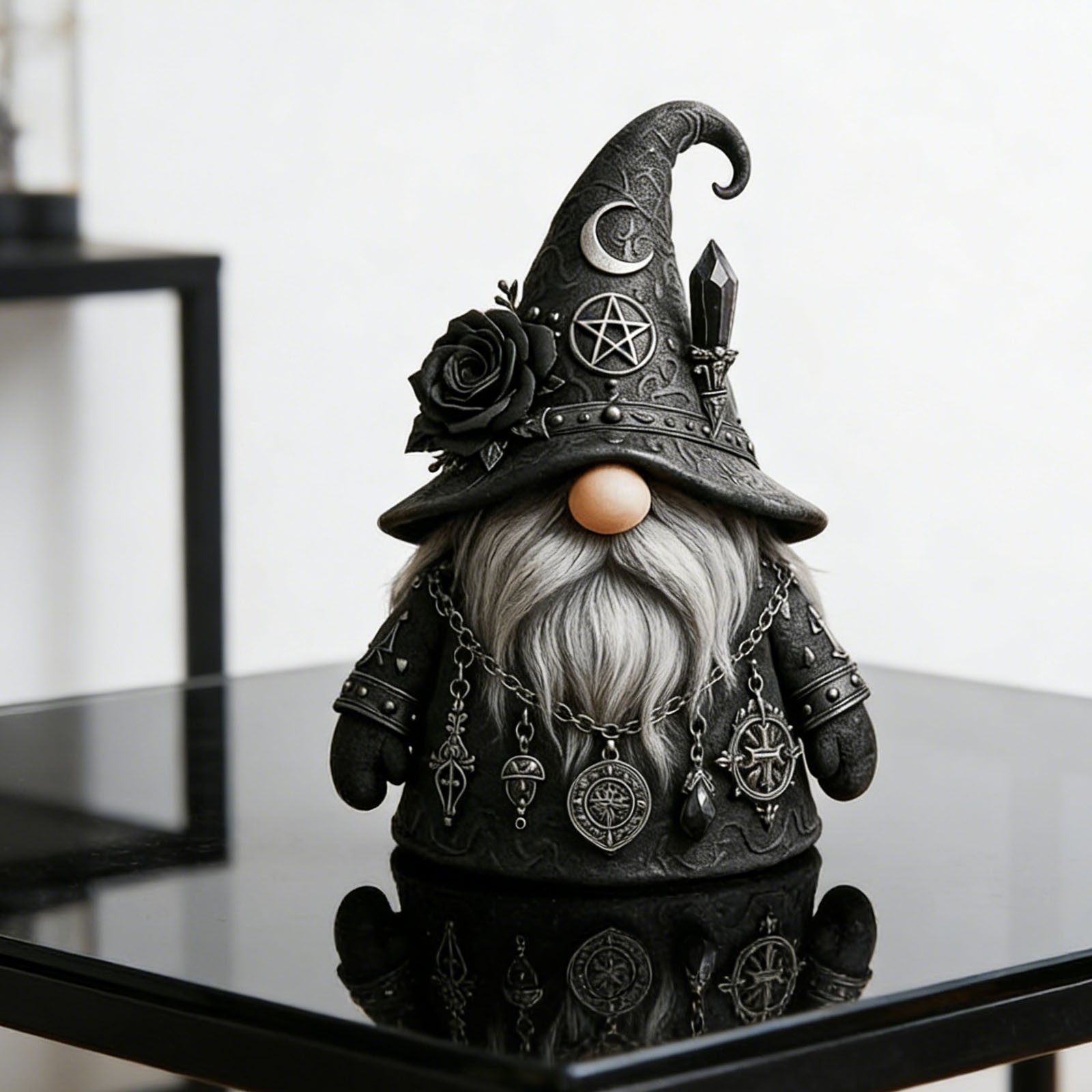 Xaoshaoyi Gothic Witchy Gnome Figurine, Halloween Gothic Gnomes