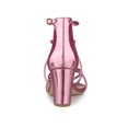 thumbnail image 2 of BLISSFUL STEP Sandales à Talons Blocs à Brides Croisées pour Femmes Rose 9, 2 of 8